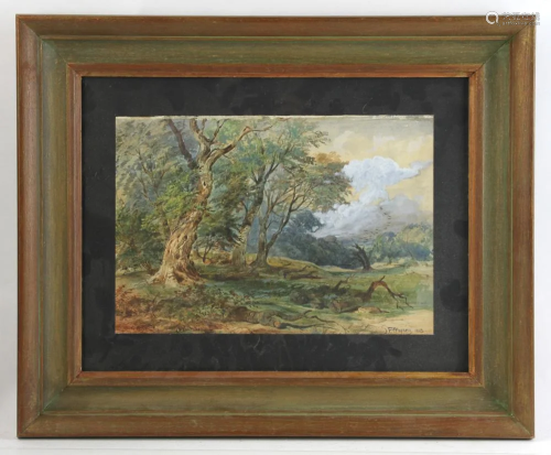 J F Cropsey, Landscape, Watercolor
