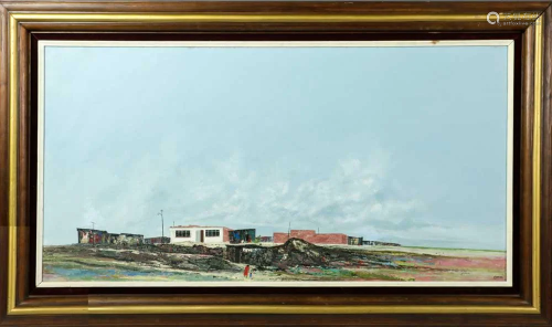 Gomez Signed Modernist Landscape, Oil on Canvas