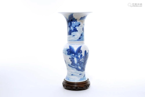 Chinese Blue and White Gu Vase