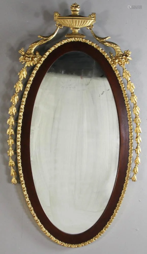 19thC Gilt Mahogany Mirror