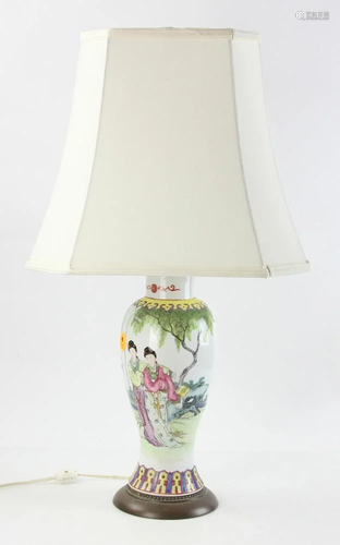 Chinese Republic Period Hand Decorated Lamp