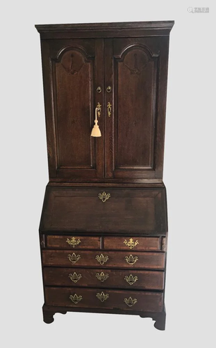 18thC English Chippendale Secretary Desk