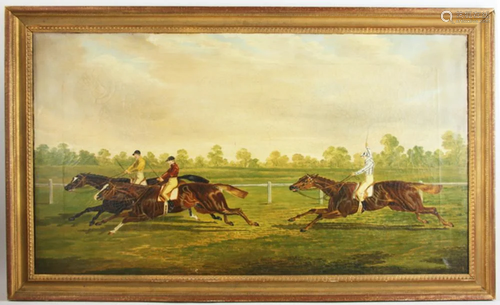 English Steeplechase, Oil on Canvas