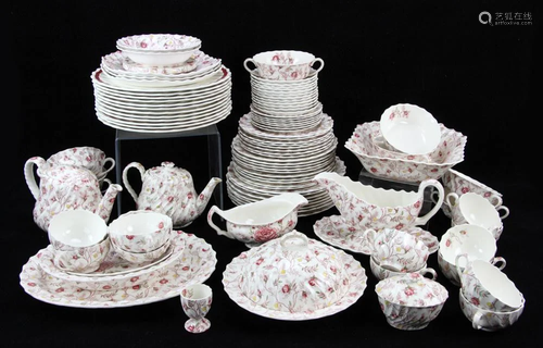 Copeland Spode Rosebud Chintz Dinner Set