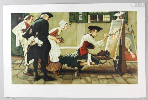 Norman Rockwell, Colonial Sign Painter, Lithograph