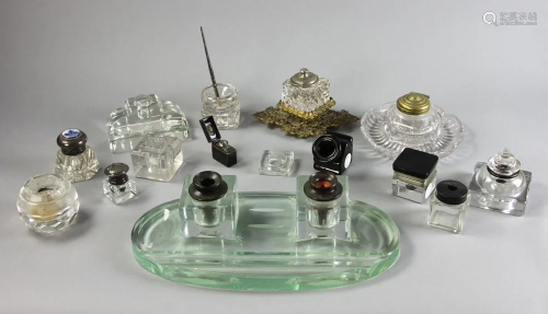 Group of Primarily Glass Inkwells