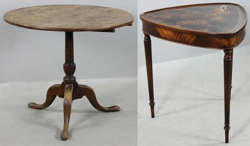 18th/19thC English Tea Table and Sheraton Table