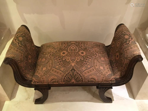 Duncan Phyfe Style Upholstered Bench