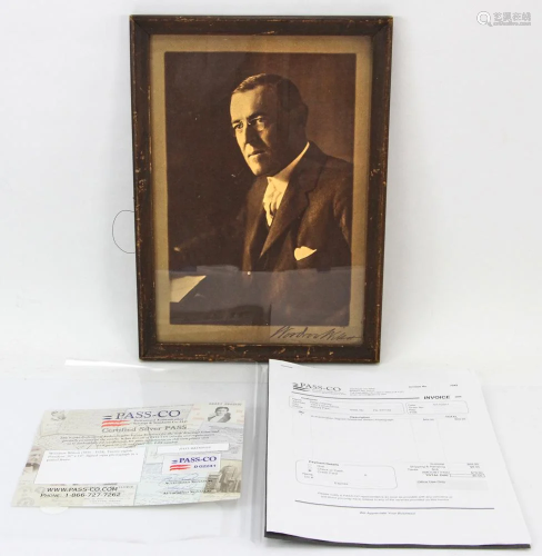 Woodrow Wilson Signed Sepia Photograph