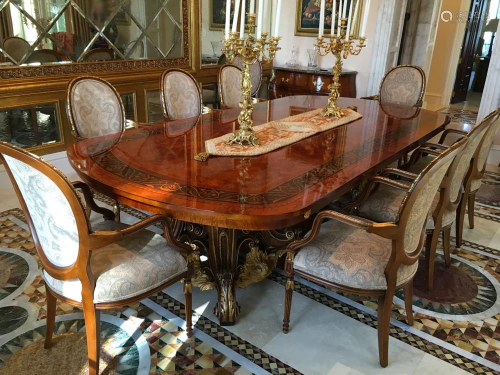 Custom Inlaid Burlwood Banquet Table