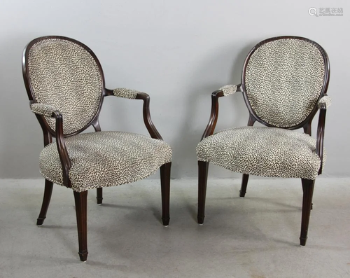 Pair of English Regency Mahogany Armchairs