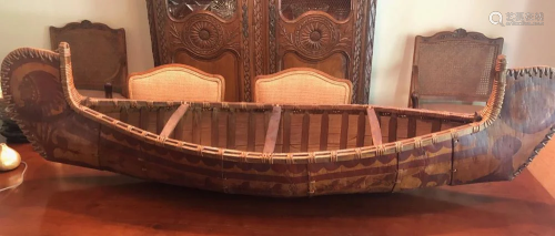 Vintage Canadian Carved Canoe