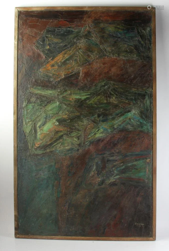 David Alfaro Siqueiros, Abstract, Oil on Board
