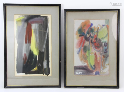 Two Signed Abstract Watercolors