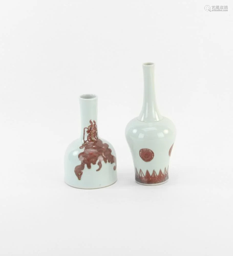 Two Chinese Red Glazed Vases