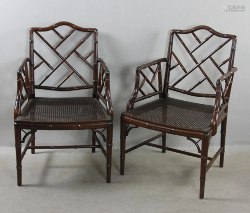 Pair of Chinese Chippendale Chairs