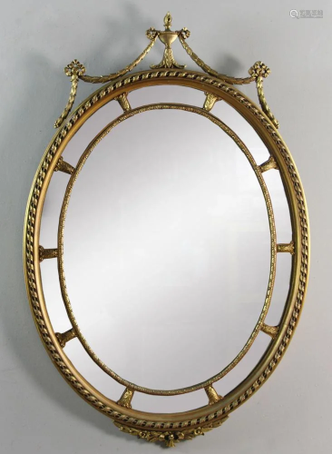 Regency Style Oval Gold Mirror