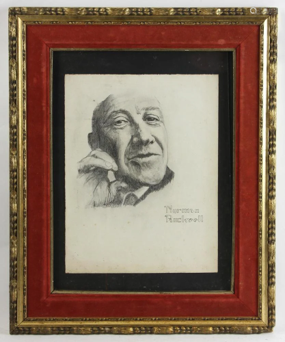 Norman Rockwell Signed Drawing