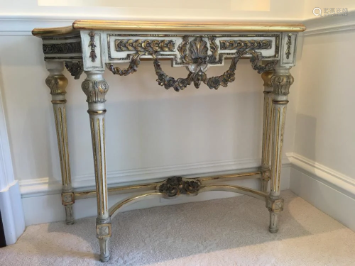 19thC Style French Giltwood Painted Table