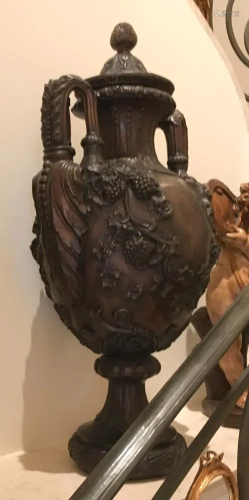 Fancy Italian Bronze Covered Urn