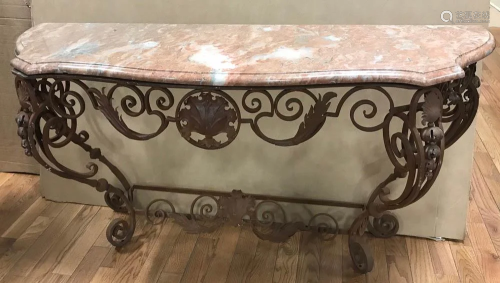 Semi Antique Wrought Iron Wall Table