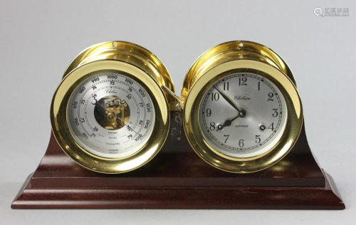 Chelsea Shipstrike Brass Clock and Barometer