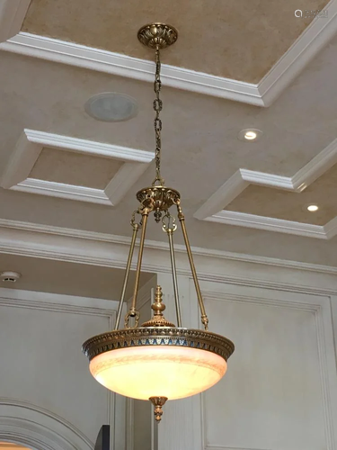 1920s Style Bronze Ceiling Light