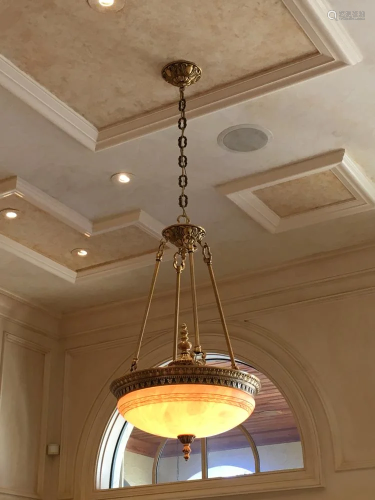 1920s Style Bronze Ceiling Light