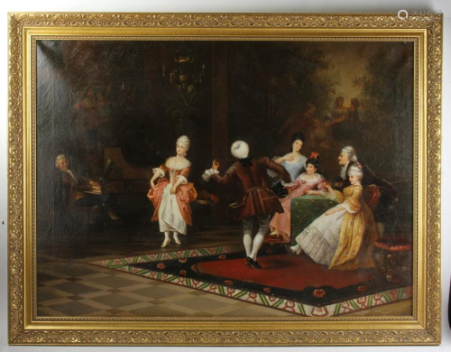 L. Schmutzler, The Music Room, Oil on Canvas