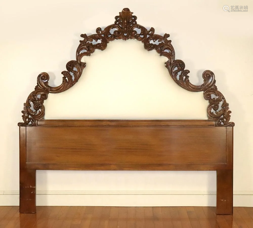 Italian Carved Walnut Headboard