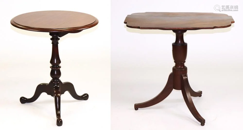 Two Mahogany Tip Top Tables