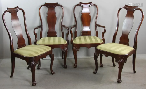 (4) Baker Queen Anne Style Mahogany Chairs