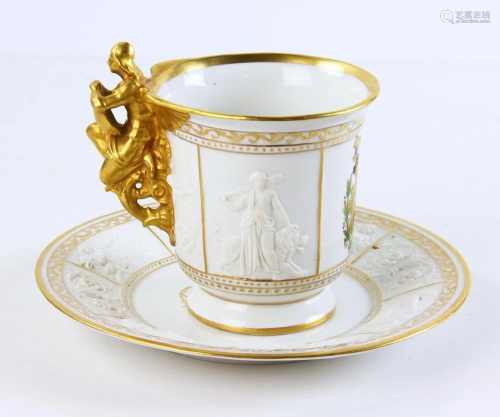 19th C Capodimonte Cup and Saucer