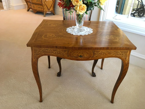 19thC French Inlaid Occasional Games Table