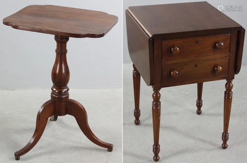 19thC Tip Top Stand and Drop Leaf Stand