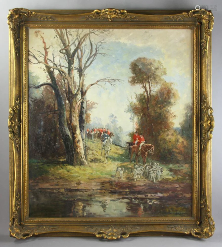Signed Otto Pippel, Setting Out on the Hunt