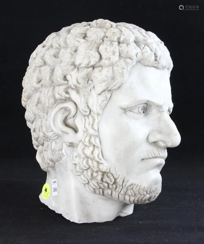 Carved Italian Marble Head of Roman Emperor Car…