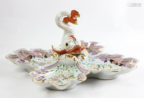 Herend Porcelain Dolphin Centerpiece