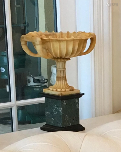 Italian Marble Urn on Pedestal
