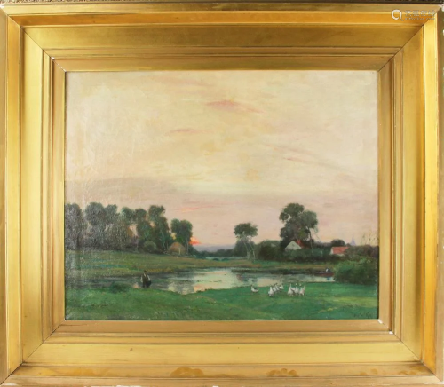 Frederick Kost, Sunset Landscape, Oil on Canvas