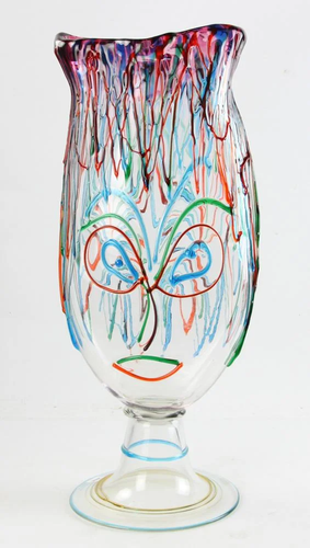 Murano Glass Vase with Face Design