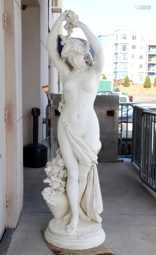 19thC Italian Life Size Marble Sculpture of a Woman
