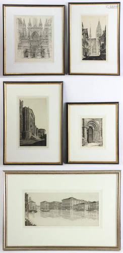 (5) Etchings by John Taylor Arms