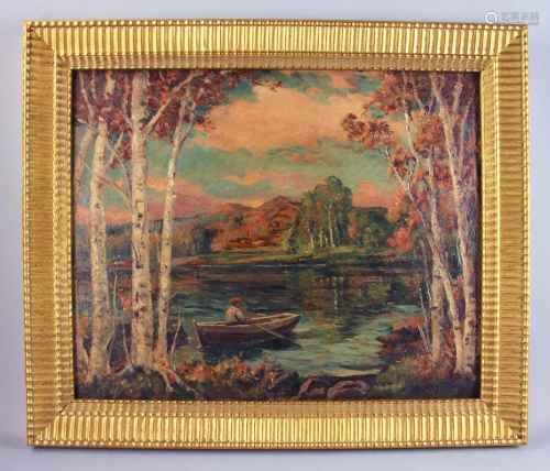 New England Landscape, Oil on Board
