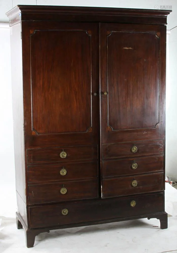 George III Period Mahogany Linen Press