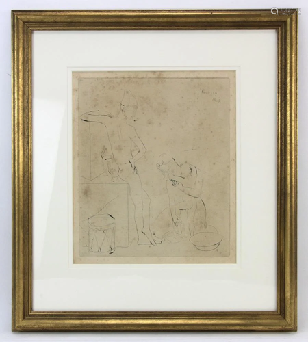 Pablo Picasso, Le Bain, Drypoint Etching