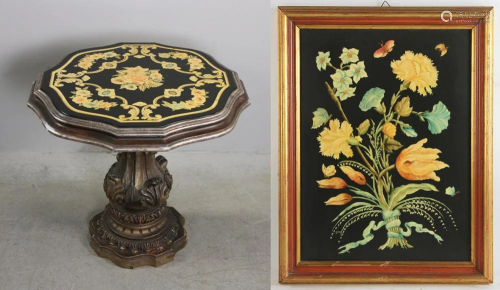 Italian Decoupage Table and Wall Plaque