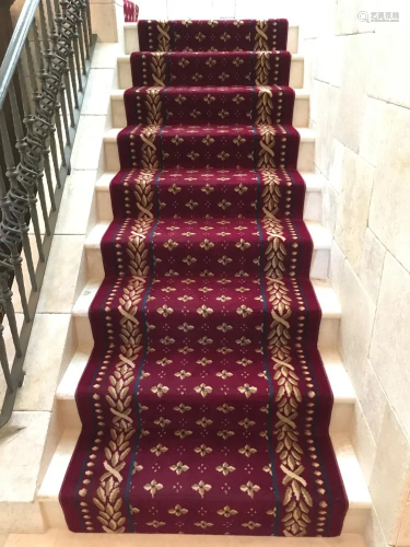 Custom Burgundy Staircase Carpeting