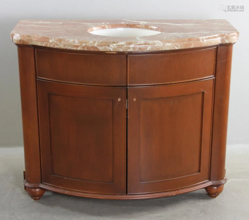 Marble Top Mahogany Vanity with Sink