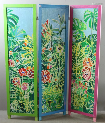 Designer 3 Panel Floral Screen